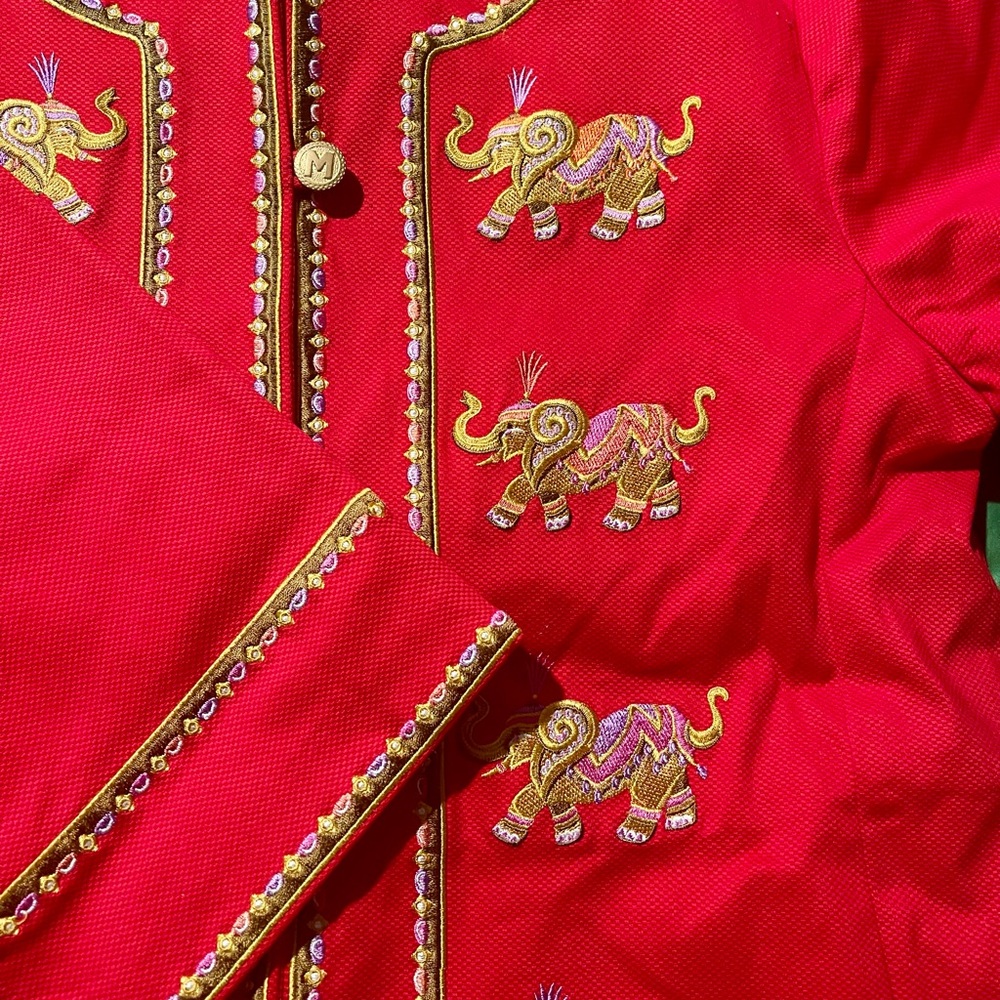 Bob Mackie Red Blazer with Gold Embroidery